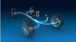 A brake-by-wire system sends electric signals to control braking