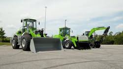 The line of HEVI electric heavy machinery currently includes two front loaders (aka wheel loaders) and one excavator ranging in size from about 12,000 to 40,000 lbs. The line of HEVI electric heavy machinery currently includes two front loaders (aka wheel loaders) and one excavator ranging in size from about 12,000 to 40,000 lbs.
