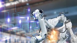 visualization of robotic arms working in manufacturing enviroment visualization of robotic arms working in manufacturing enviroment