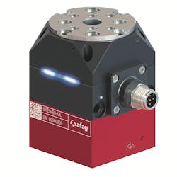 The Afag SREH-50 IOL smart rotary module is an innovative and compact electric linear actuator that features an integrated controller and planetary gearbox for more sophisticated linear motion profiles. The Afag SREH-50 IOL smart rotary module is an innovative and compact electric linear actuator that features an integrated controller and planetary gearbox for more sophisticated linear motion profiles.
