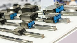 Toothed belt-driven actuators work well with larger strokes and sequences requiring a motion velocity greater than 5 m/s. Toothed belt-driven actuators work well with larger strokes and sequences requiring a motion velocity greater than 5 m/s.