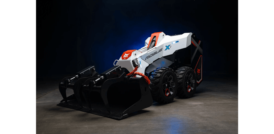 The Bobcat RogueX2 is an all-electric, autonomous loader concept is designed to demonstrate what could be possible for construction equipment designs in the future.