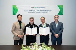 CNH and HD Hyundai have expanded their ongoing collaboration by signing a memorandum of understanding at CES to establish a joint research center in the U.S. Signers included, from left to right, Kisun Chung, Vice Chairman and CEO of HD Hyundai; Stefano Pampalone President, Construction at CNH; Young Cheul Cho, President and CEO of HD Hyundai XiteSolution; and Scott W. Wine, CEO at CNH. CNH and HD Hyundai have expanded their ongoing collaboration by signing a memorandum of understanding at CES to establish a joint research center in the U.S. Signers included, from left to right, Kisun Chung, Vice Chairman and CEO of HD Hyundai; Stefano Pampalone President, Construction at CNH; Young Cheul Cho, President and CEO of HD Hyundai XiteSolution; and Scott W. Wine, CEO at CNH.