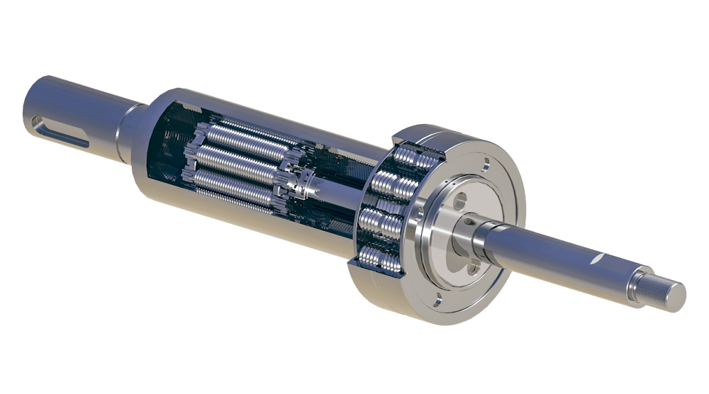 roller screw with integrated ultra-high capacity roller bearing