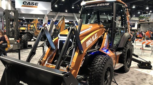 CASE CE electric backhoe loader at CONEXPO 2020