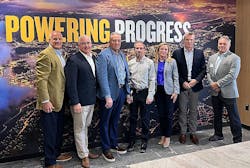 Executives from CRH meet with Caterpillar CEO Jim Umpleby and Group President Denise Johnson at the company&rsquo;s headquarters in Irving, TX, to sign a partnership agreement in which CRH will test and provide feedback on Caterpillar electric off-highway trucks.