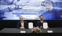 From left to right: Andreas Schick, Chief Operating Officer, Schaeffler AG, and Dr. David Low, Chief Executive Officer, ARTC, A*STAR signed the membership agreement which will see Schaeffler joining ARTC’s industry consortium to accelerate translational research for advanced manufacturing. From left to right: Andreas Schick, Chief Operating Officer, Schaeffler AG, and Dr. David Low, Chief Executive Officer, ARTC, A*STAR signed the membership agreement which will see Schaeffler joining ARTC’s industry consortium to accelerate translational research for advanced manufacturing.