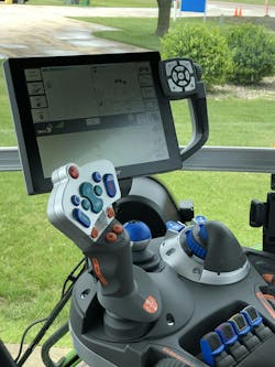 Displays, joysticks and other operator interface components provide inputs to the fluid power system. Displays, joysticks and other operator interface components provide inputs to the fluid power system.