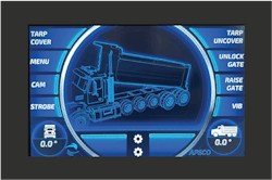 The APEX system is a display and control system for dump trucks featuring over 20 built-in safety features to alert operators and prevent potential safety issues.