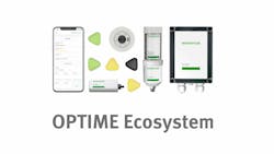 The OPTIME Ecosystem is a wireless, connected system consisting of a sensor for vibration and temperature measurements, an automated lubricator a gateway to collect, store and analyze data. The OPTIME Ecosystem is a wireless, connected system consisting of a sensor for vibration and temperature measurements, an automated lubricator a gateway to collect, store and analyze data.