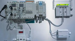 An electro-pneumatic pressure regulator setup An electro-pneumatic pressure regulator setup