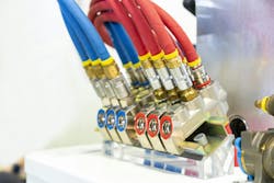 As pneumatic control lines can be made of rubber or elastomeric tubes, they are insulated from electromagnetic fields that could cause issues with electronic alternatives. As pneumatic control lines can be made of rubber or elastomeric tubes, they are insulated from electromagnetic fields that could cause issues with electronic alternatives.