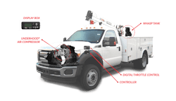 The new VMAC UNDERHOOD 40 air compressor features advanced digital controls which includes components such as telematics and a digital throttle control for enhanced monitoring and performance capabilities. The new VMAC UNDERHOOD 40 air compressor features advanced digital controls which includes components such as telematics and a digital throttle control for enhanced monitoring and performance capabilities.