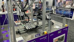 At Automate 2023, igus demonstrated its low-cost automation portfolio featuring various robotics components which can easily be integrated together to create a full system solution. igus showed the capabilities of these components by having a robot play a game of checkers during the show. At Automate 2023, igus demonstrated its low-cost automation portfolio featuring various robotics components which can easily be integrated together to create a full system solution. igus showed the capabilities of these components by having a robot play a game of checkers during the show.