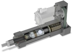 Electric actuators offer many benefits over hydraulic cylinders such as improved position control and repeatability. Electric actuators offer many benefits over hydraulic cylinders such as improved position control and repeatability.