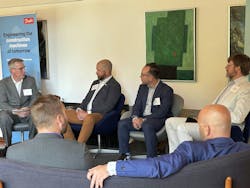 Danfoss North America president Rick Sporrer and construction industry leaders discuss the challenges and opportunities for decarbonizing the construction sector. L-R: Rick Sporrer, Danfoss North America president; John Somers, VP, Construction and Utility Sector, Association of Equipment Manufacturers; Matthew Abeles, VP, Construction and Technology, Associated Builders and Contractors; Casey Studhalter, Green Building Lead, D.C. Department of Energy and Environment. Danfoss North America president Rick Sporrer and construction industry leaders discuss the challenges and opportunities for decarbonizing the construction sector. L-R: Rick Sporrer, Danfoss North America president; John Somers, VP, Construction and Utility Sector, Association of Equipment Manufacturers; Matthew Abeles, VP, Construction and Technology, Associated Builders and Contractors; Casey Studhalter, Green Building Lead, D.C. Department of Energy and Environment.