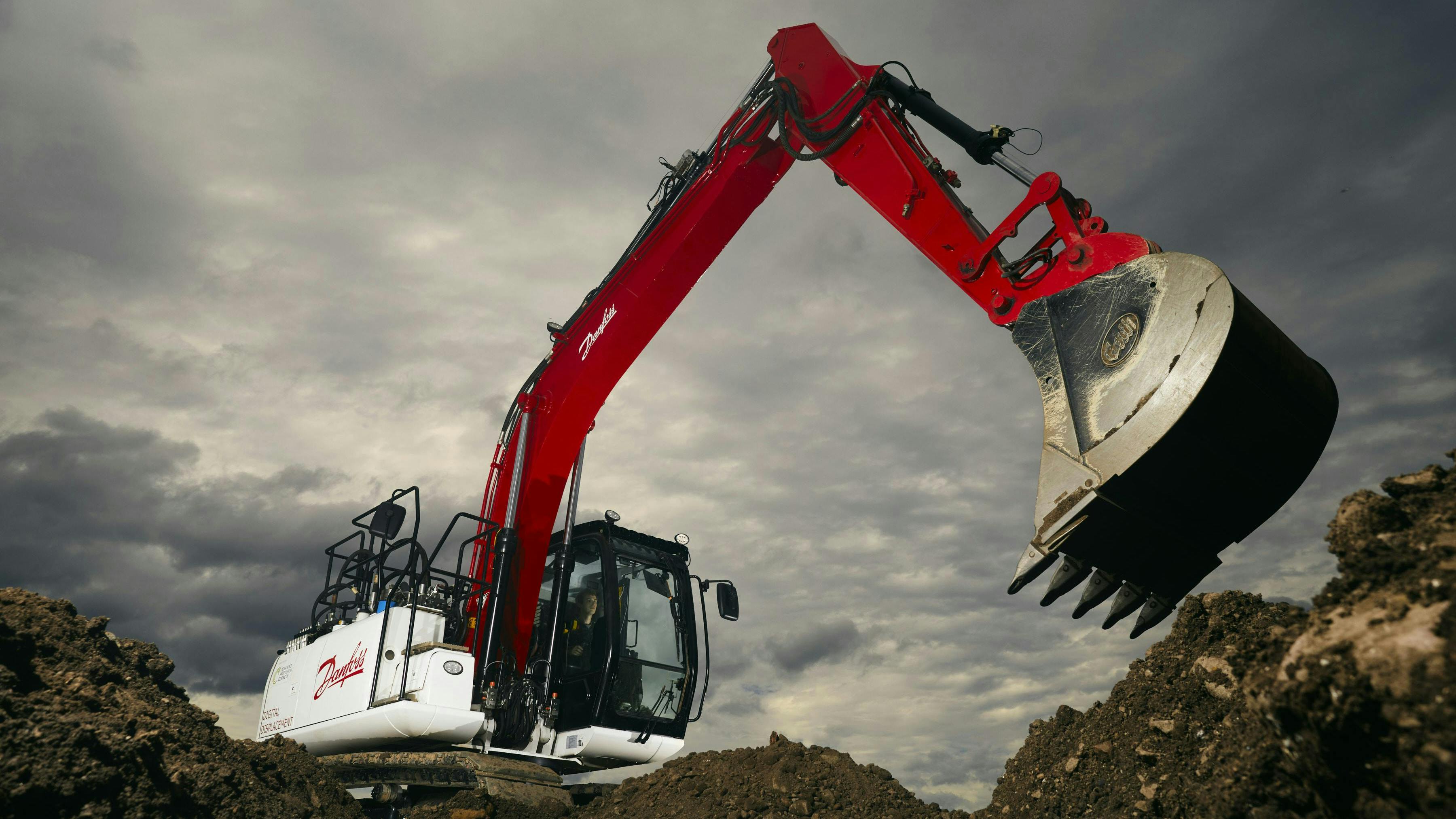 A Demonstration Danfoss Excavator used to Test New Technology Developments