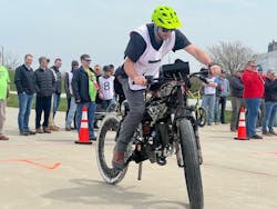 Twenty two student teams took part in the 2024 NFPA Fluid Power Vehicle Challenge where they applied hydraulic and pneumatic technologies to a bicycle. Twenty two student teams took part in the 2024 NFPA Fluid Power Vehicle Challenge where they applied hydraulic and pneumatic technologies to a bicycle.