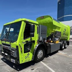 The Mack LR Electric refuse vehicle is now available with a fully electric side loader, eliminating the use of hydraulics. The Mack LR Electric refuse vehicle is now available with a fully electric side loader, eliminating the use of hydraulics.