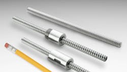 Thomson miniature metric ball screws provide high load capabilities in a compact size Thomson miniature metric ball screws provide high load capabilities in a compact size