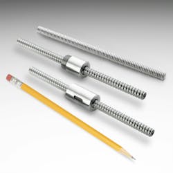 Use of a multi-ball and multi-liner return system enable support of higher loads while maintaining a smaller overall design for the Thomson ball screws. Use of a multi-ball and multi-liner return system enable support of higher loads while maintaining a smaller overall design for the Thomson ball screws.