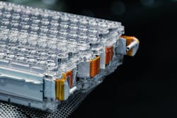 Batteries store energy in the form of chemical potential energy which is used to power a device or equipment. Batteries store energy in the form of chemical potential energy which is used to power a device or equipment.