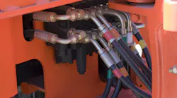 Routinely monitoring and maintaining hydraulic hoses is important to safety