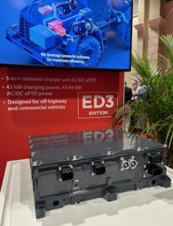 The ED3 is a 43-kW onboard charger developed to aid with overnight charging of batteries in commercial vehicles and off-highway machinery. The ED3 is a 43-kW onboard charger developed to aid with overnight charging of batteries in commercial vehicles and off-highway machinery.