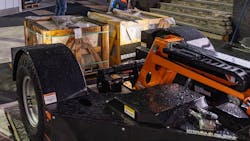 The Tow-A-Lift uses igus e-chain cable carriers to guide the machine’s cables and hoses as well as the company's composite bearing technology. The Tow-A-Lift uses igus e-chain cable carriers to guide the machine’s cables and hoses as well as the company's composite bearing technology.