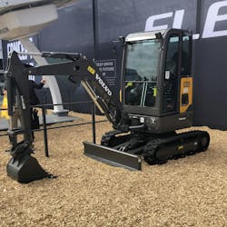 A Volvo Construction Equipment compact electric excavator A Volvo Construction Equipment compact electric excavator