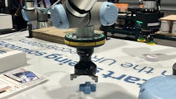 SICK End of Arm Safeguard uses sensors to detect hands getting close to the robotic tool SICK End of Arm Safeguard uses sensors to detect hands getting close to the robotic tool