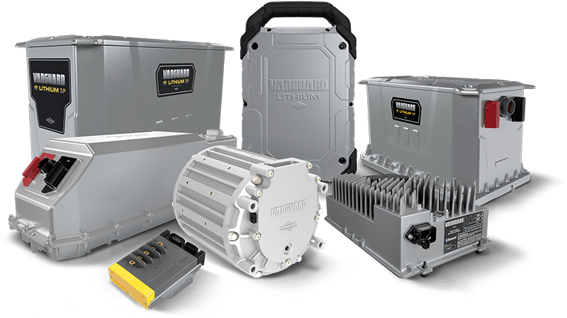The Vanguard brand batteries, electric motors and other electrification components