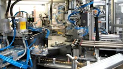 An automated production line with robots and other technologies An automated production line with robots and other technologies