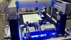 Festo pneumatic valve technology on display at a trade show Festo pneumatic valve technology on display at a trade show