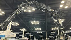 A hydraulic lift on a work truck A hydraulic lift on a work truck