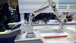 Components for machine automation on display at a trade show Components for machine automation on display at a trade show
