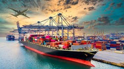 A representation of shipping and other logistics for the import and export of goods A representation of shipping and other logistics for the import and export of goods