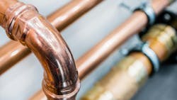 Copper piping in an industrial setting Copper piping in an industrial setting