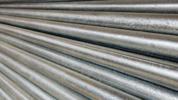 Galvanized steel pipes with a protective layer of zinc that is starting to diminish Galvanized steel pipes with a protective layer of zinc that is starting to diminish