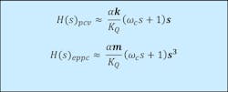 An equation showing a change in pilot dynamics for an electro-proportional pressure control valve An equation showing a change in pilot dynamics for an electro-proportional pressure control valve