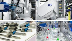 A composite of images depicting electric actuator technology in various applications A composite of images depicting electric actuator technology in various applications