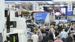A crowd of people on the exhibit floor of the Work Truck Week trade show A crowd of people on the exhibit floor of the Work Truck Week trade show