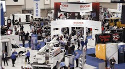 An overhead view of some of the Work Truck Week exhibit hall An overhead view of some of the Work Truck Week exhibit hall