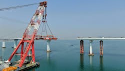 Construction of a bridge over a waterway where it would be beneficial to use biodegradable hydraulic fluids Construction of a bridge over a waterway where it would be beneficial to use biodegradable hydraulic fluids