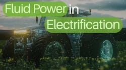 A concept image of a farm tractor in a field with glowing electrical components A concept image of a farm tractor in a field with glowing electrical components