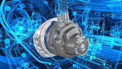 A product image of the HEVO hydraulic motor A product image of the HEVO hydraulic motor