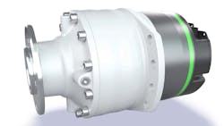 A product image of the full-electric in-wheel motor from Poclain Hydraulics A product image of the full-electric in-wheel motor from Poclain Hydraulics