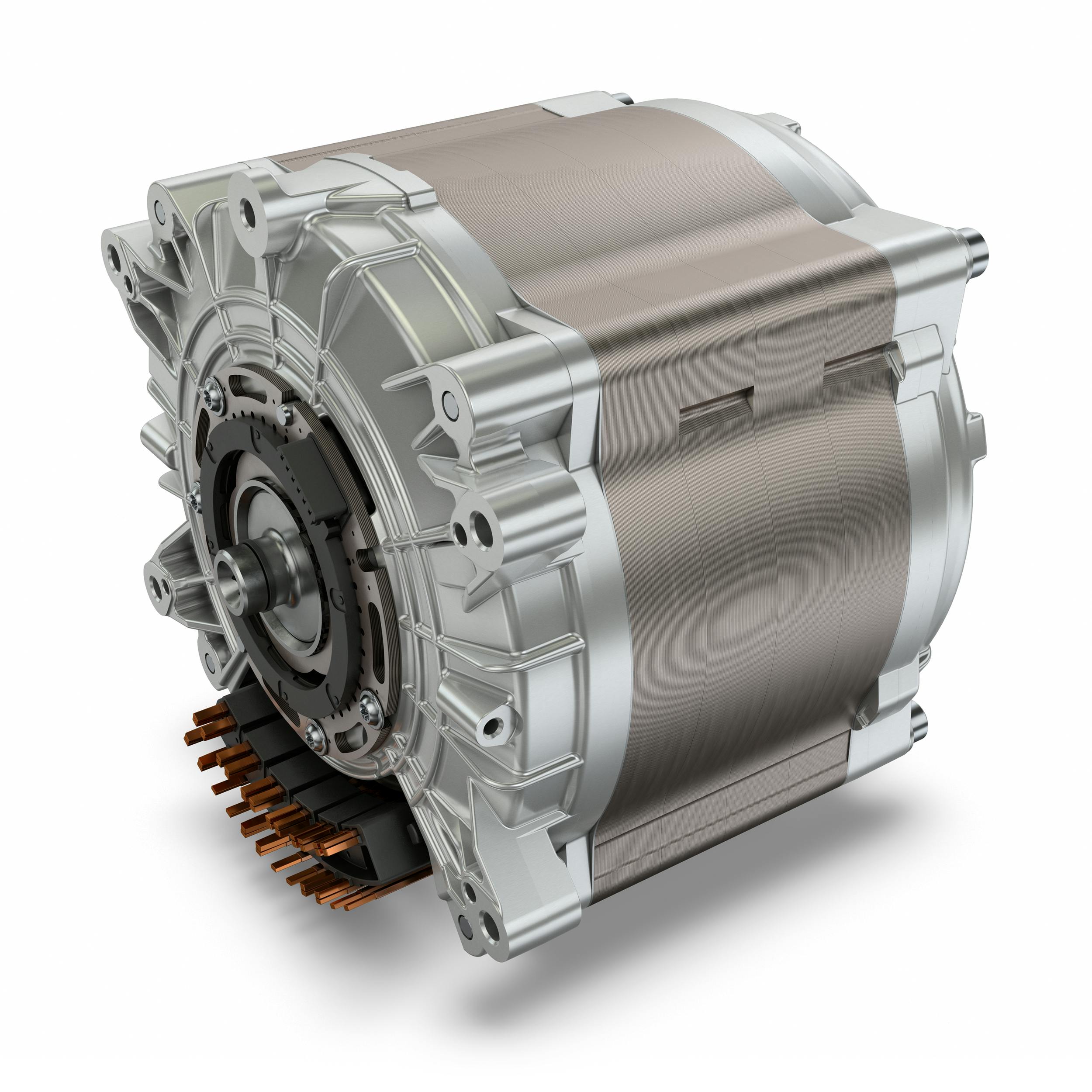 A product image of a Schaeffler 800V electric motor for use in mobile machines