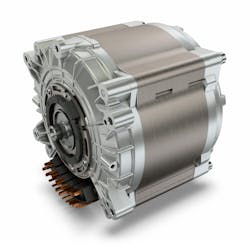 A product image of a Schaeffler 800V electric motor for use in mobile machines A product image of a Schaeffler 800V electric motor for use in mobile machines