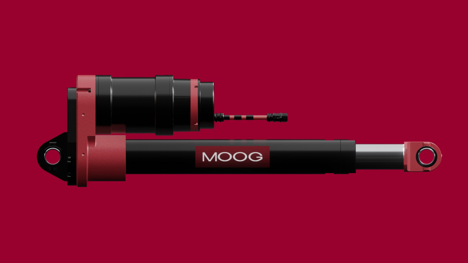 A product image of a Moog electric cylinder